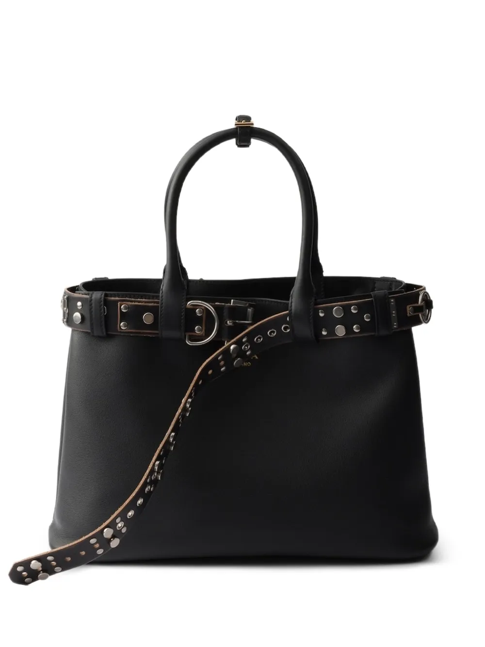 Prada Borsa tote grande con fibbia - Nero