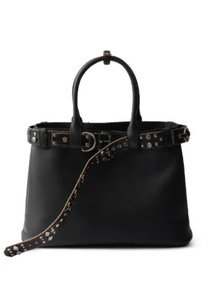 Prada レザーハンドバッグ | ブラック | FARFETCH JP