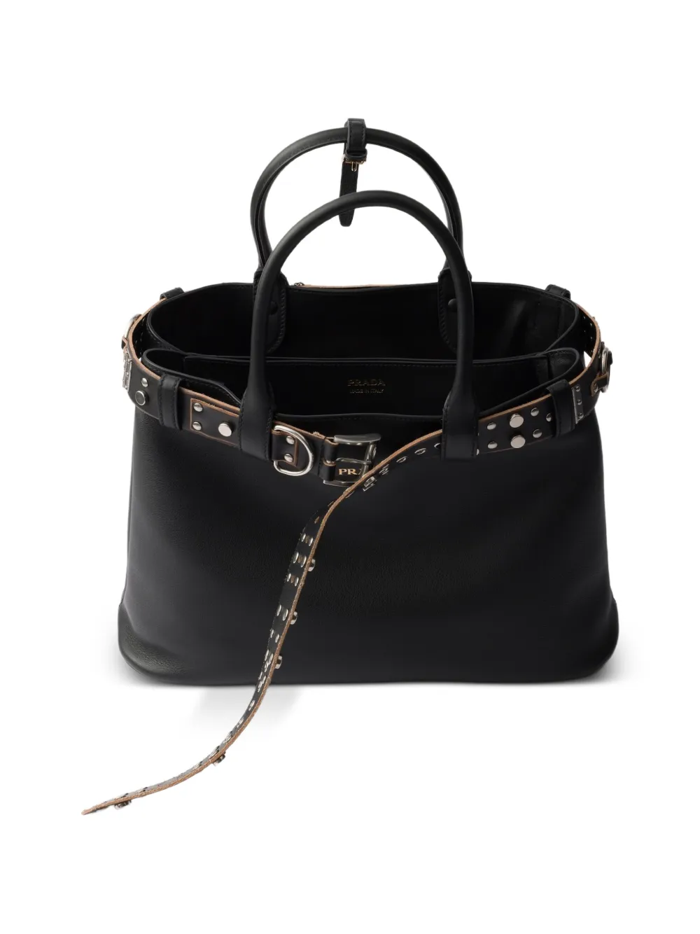 Prada バックル ハンドバッグ L | ブラック | FARFETCH JP