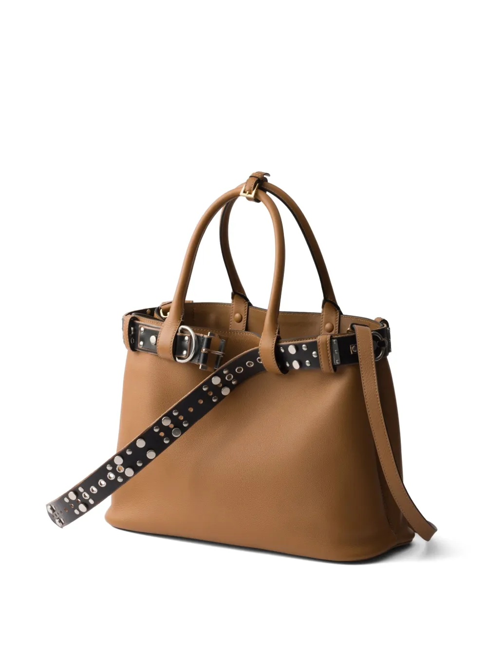 Prada Grote shopper met gespdetail Bruin