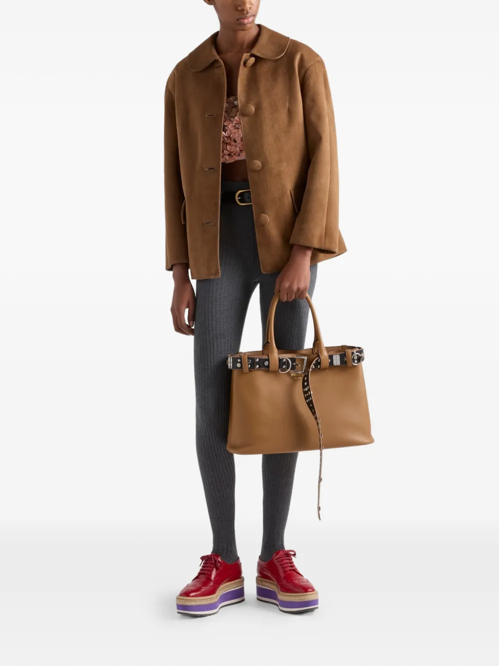 Prada Handtasche mit Schnalle - Braun