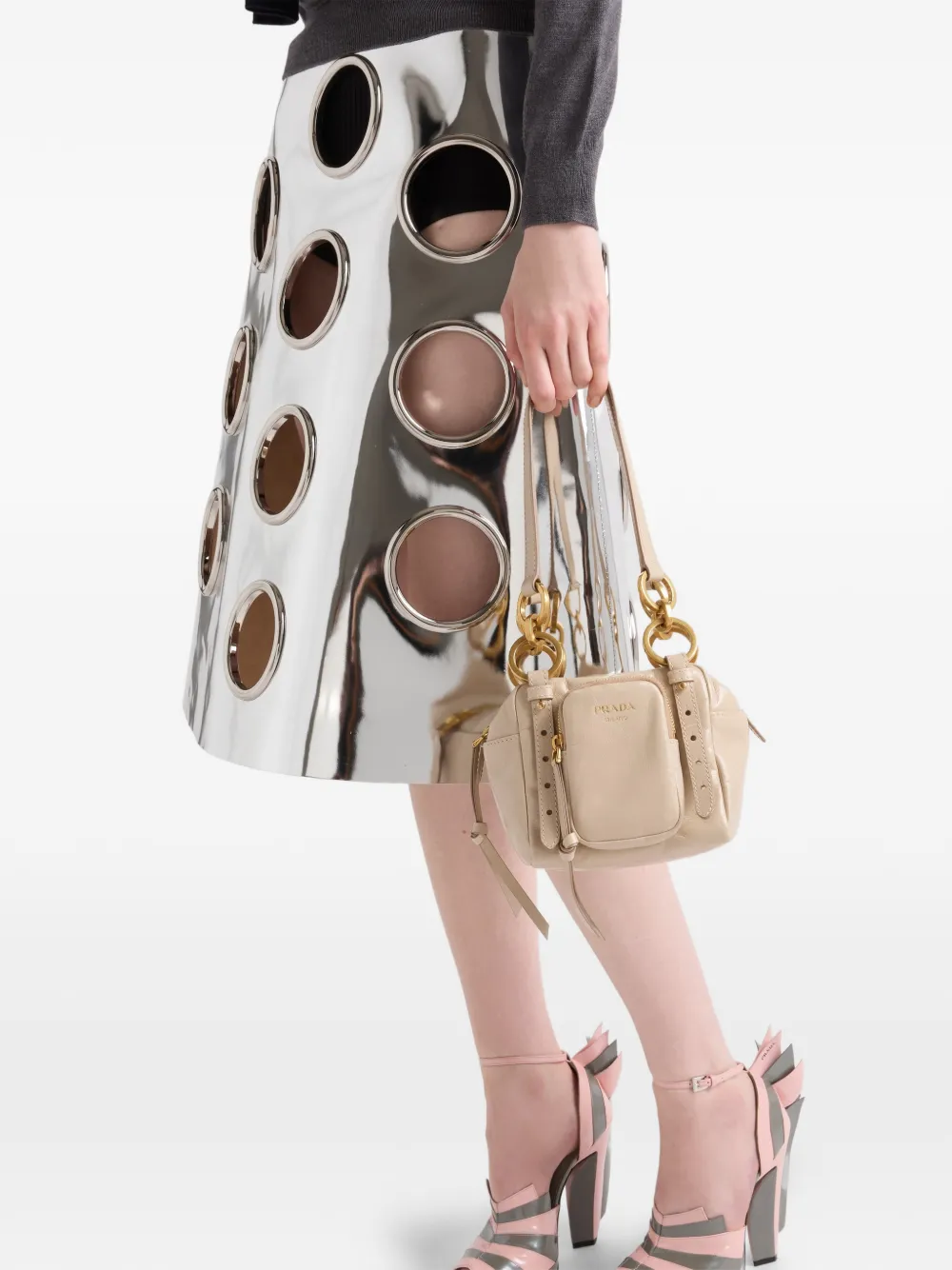  Prada Bolso Dangle Mini - Neutro 