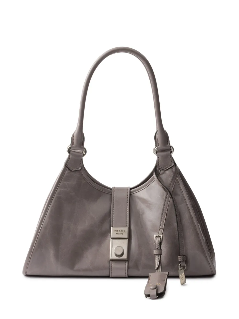 Prada Medium leren shopper Grijs