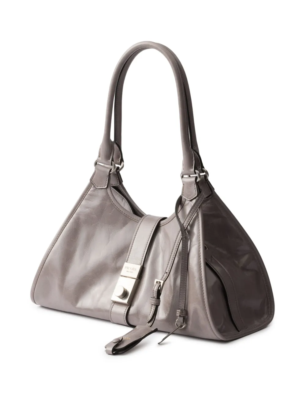 Prada Medium leren shopper Grijs