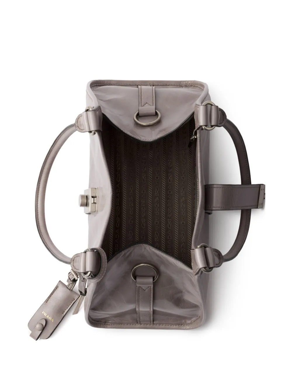 Prada Medium leren shopper Grijs