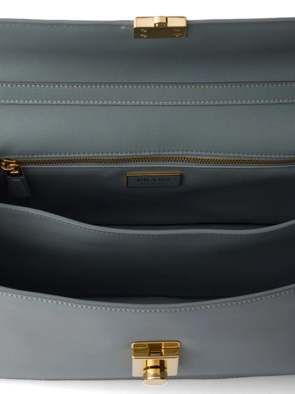 Shop Prada Medium Leather Shoulder Bag In Blue