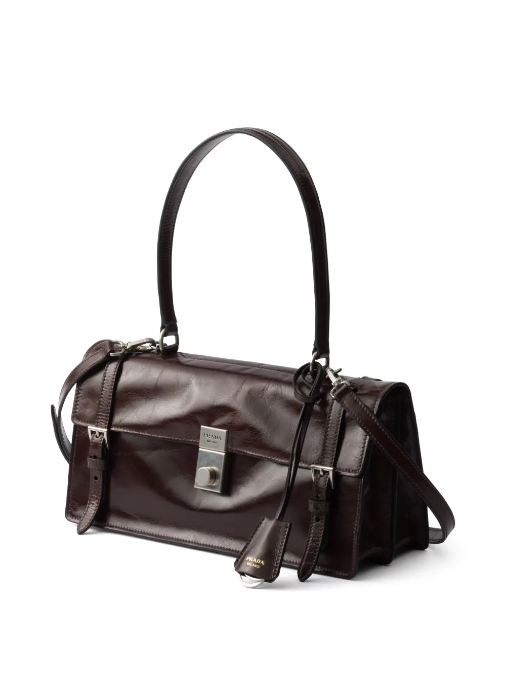 Prada Medium leren shopper Bruin