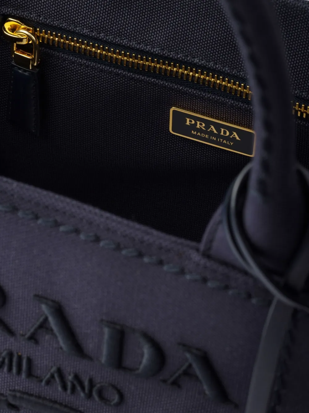 Prada Kleine katoenen canvas handtas Blauw