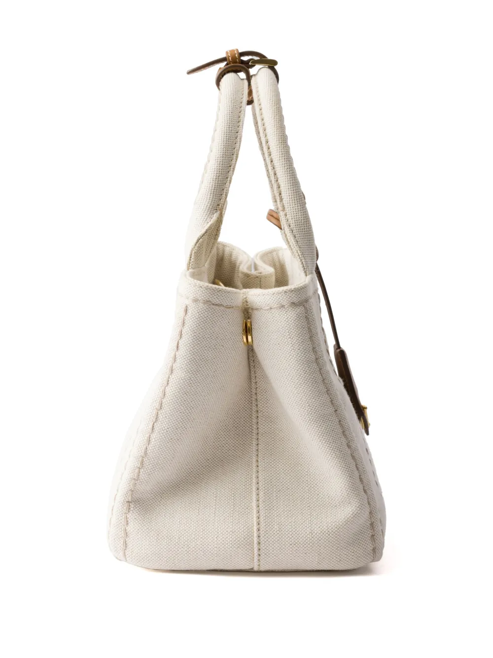 Prada Kleine handtas met geborduurd logo Beige