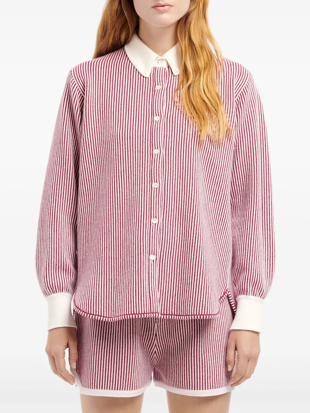 Barrie Gestreept blouse Rood