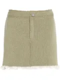 Barrie frayed-hem mini skirt - Green