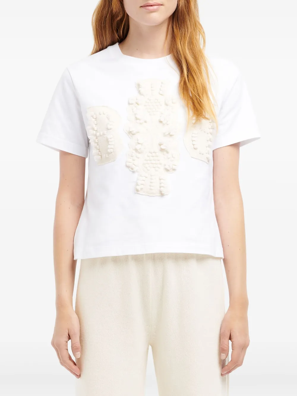 Barrie T-shirt met geborduurd logo Wit