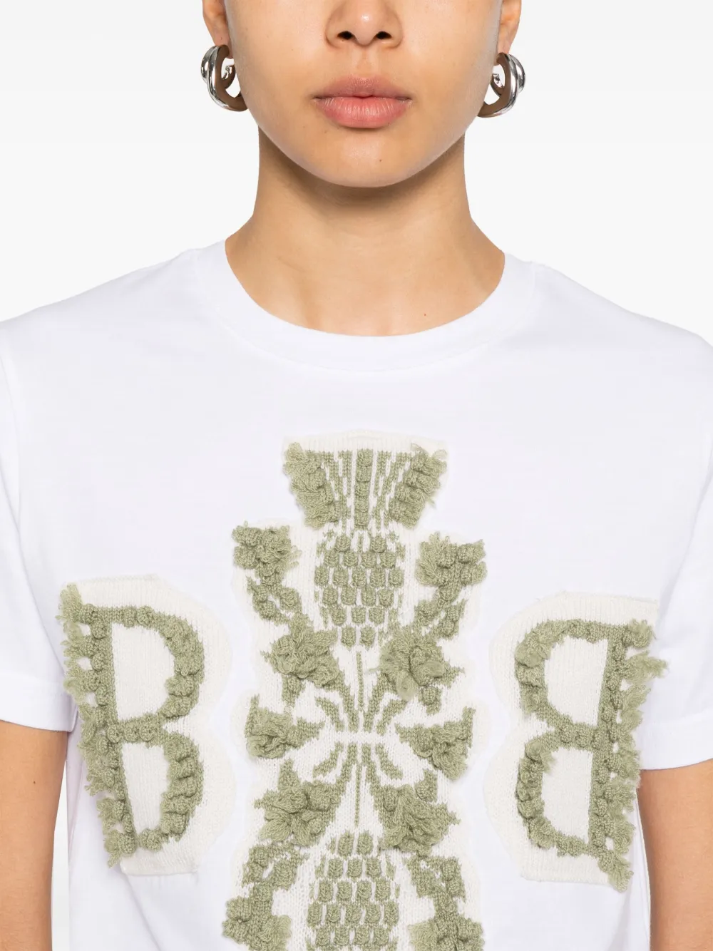 Barrie T-shirt met geborduurd logo Wit