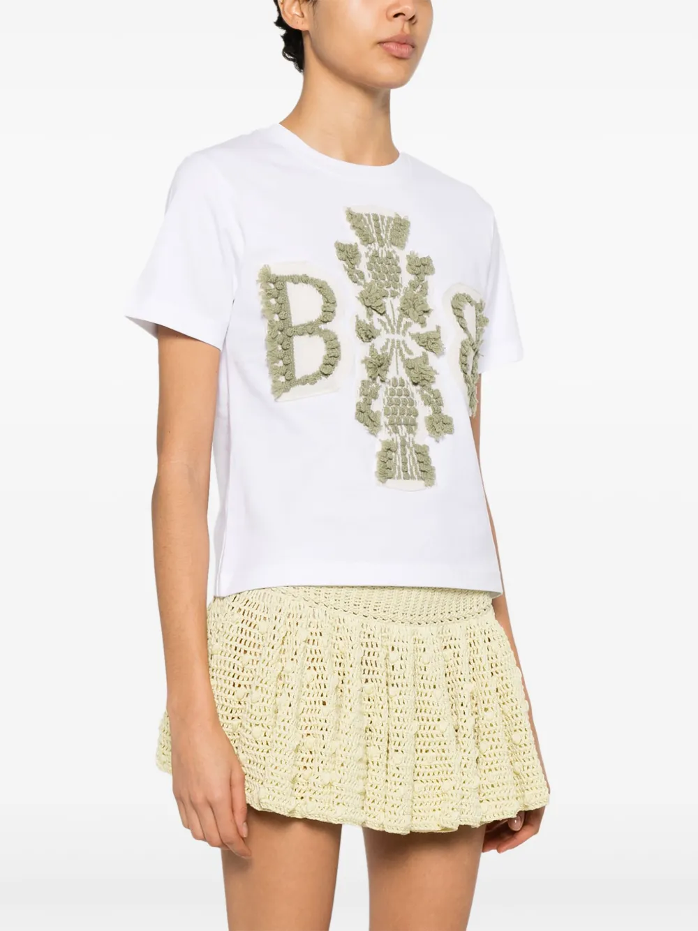 Barrie T-shirt met geborduurd logo Wit