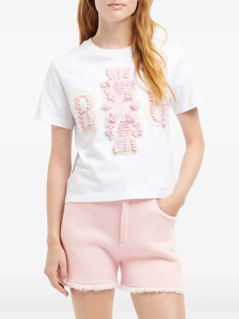 Barrie T-shirt met geborduurd logo Wit