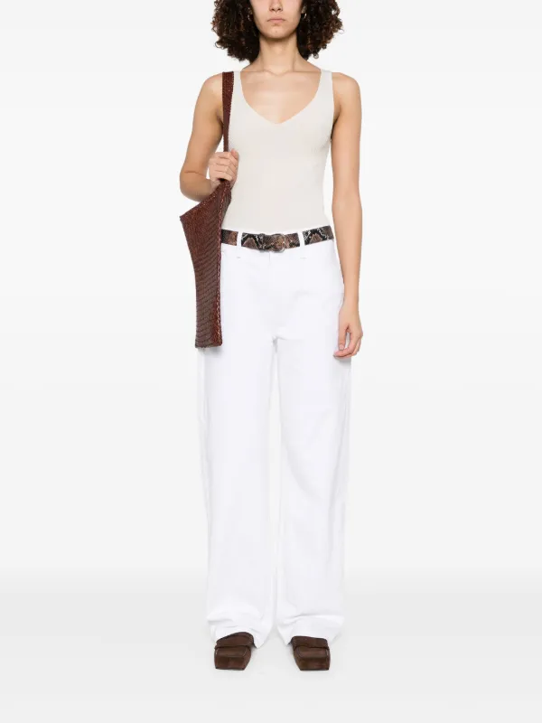MOTHER Dodger Sneak Jeans | White | FARFETCH
