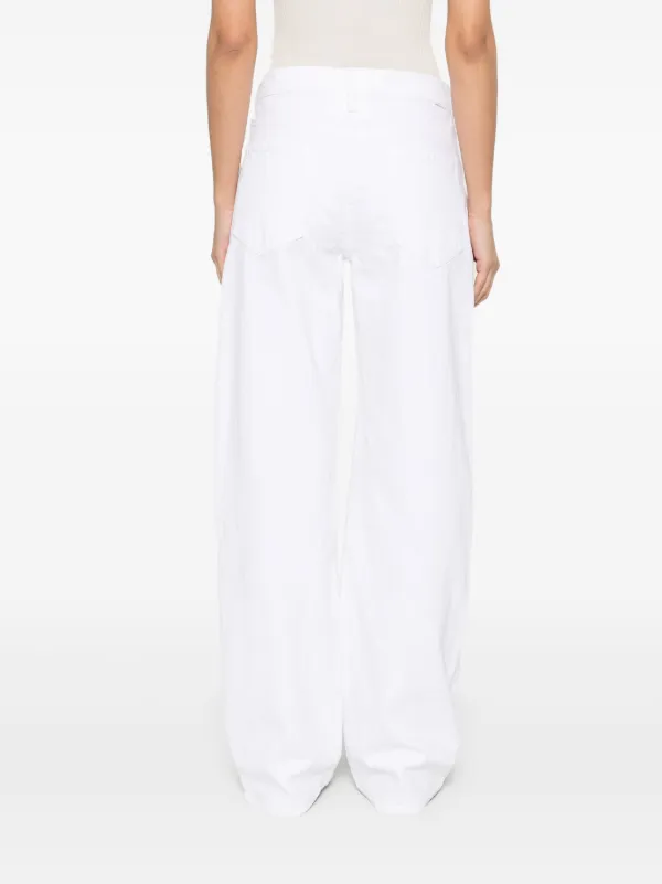 パンツ MOTHER Women Straight Pants 10278544TNN White Tall Tailored Crepe Seam Detail Straight Leg Pants | Karen