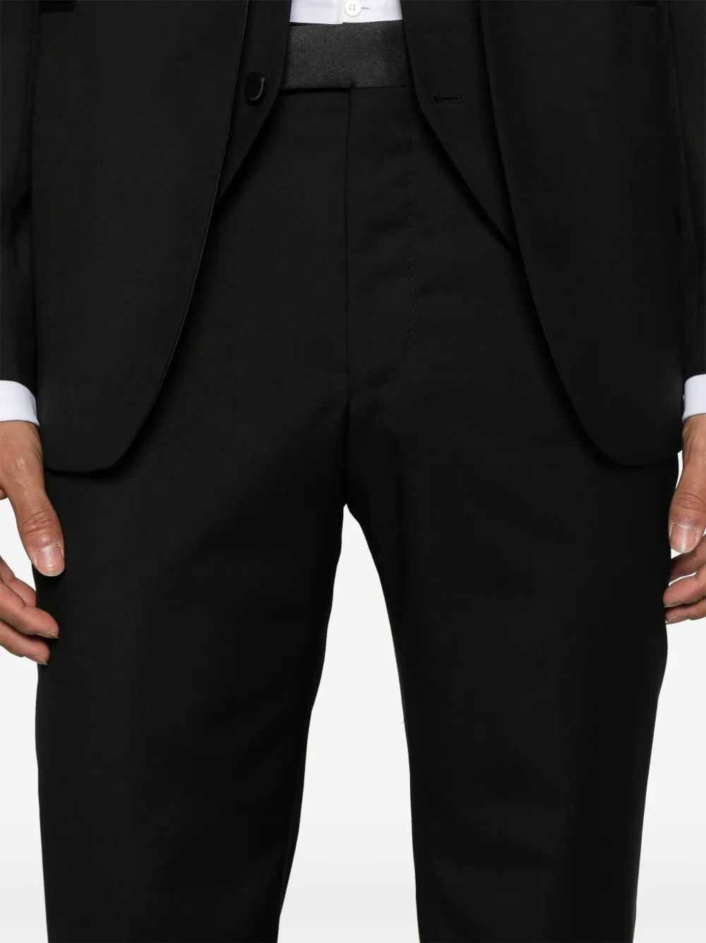 Shop Tagliatore Wool Suit In Black