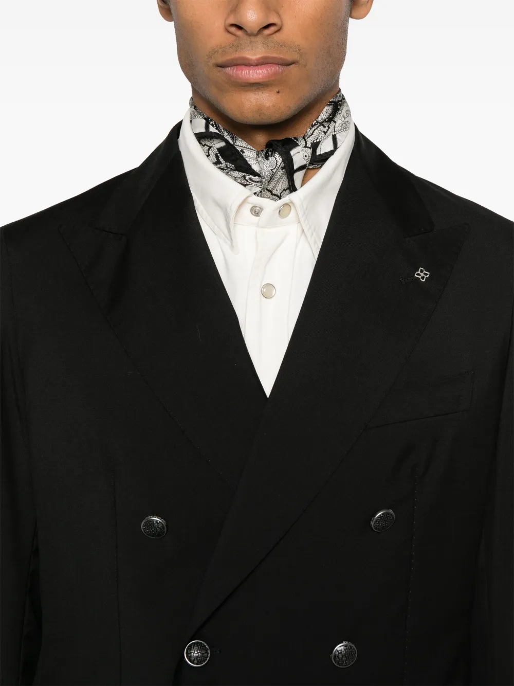 Shop Tagliatore Double-breasted Blazer In Black