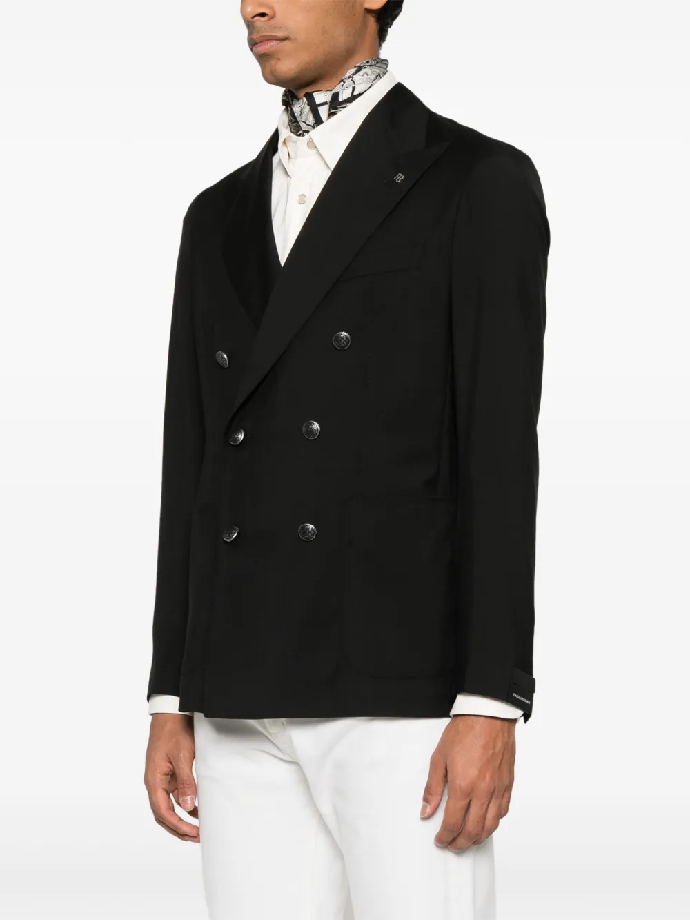 Shop Tagliatore Double-breasted Blazer In Black