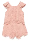 Abel & Lula macramé top and shorts set - Pink