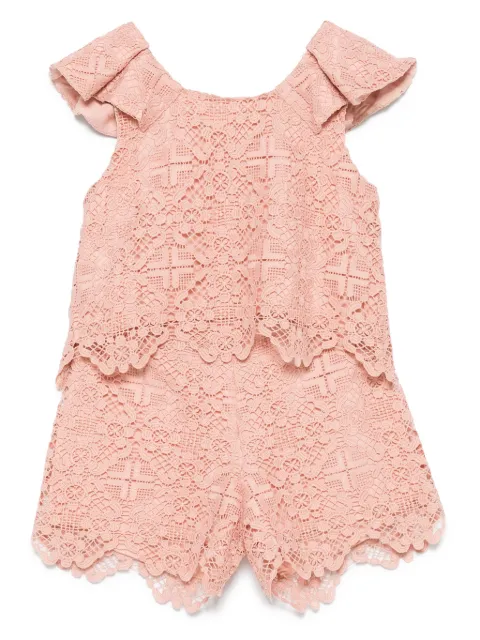 Abel & Lula macramé top and shorts set
