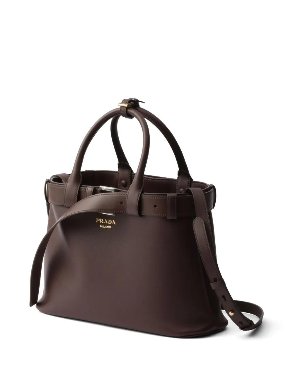 Prada Kleine handtas met riemdetail Bruin