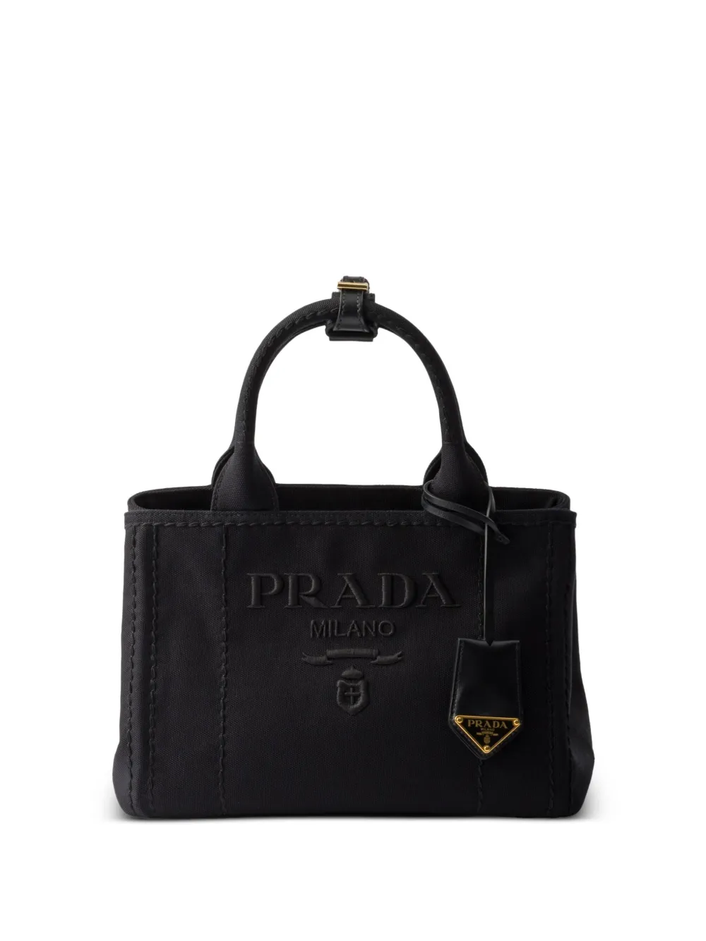 Prada キャンバス ハンドバッグ - ブラック Prada キャンバス ハンドバッグ - ブラック