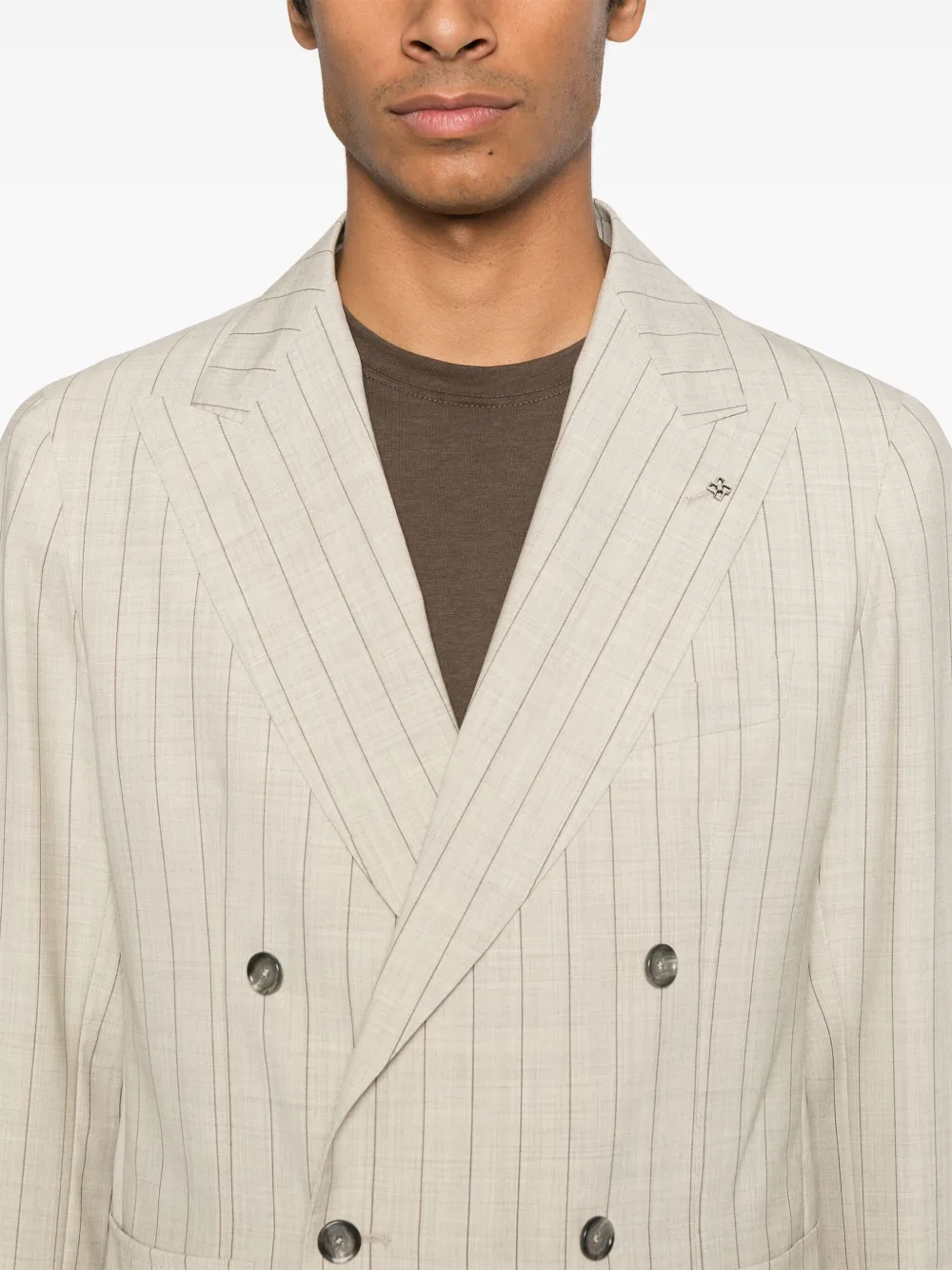 Tagliatore Pak met krijtstreep Beige