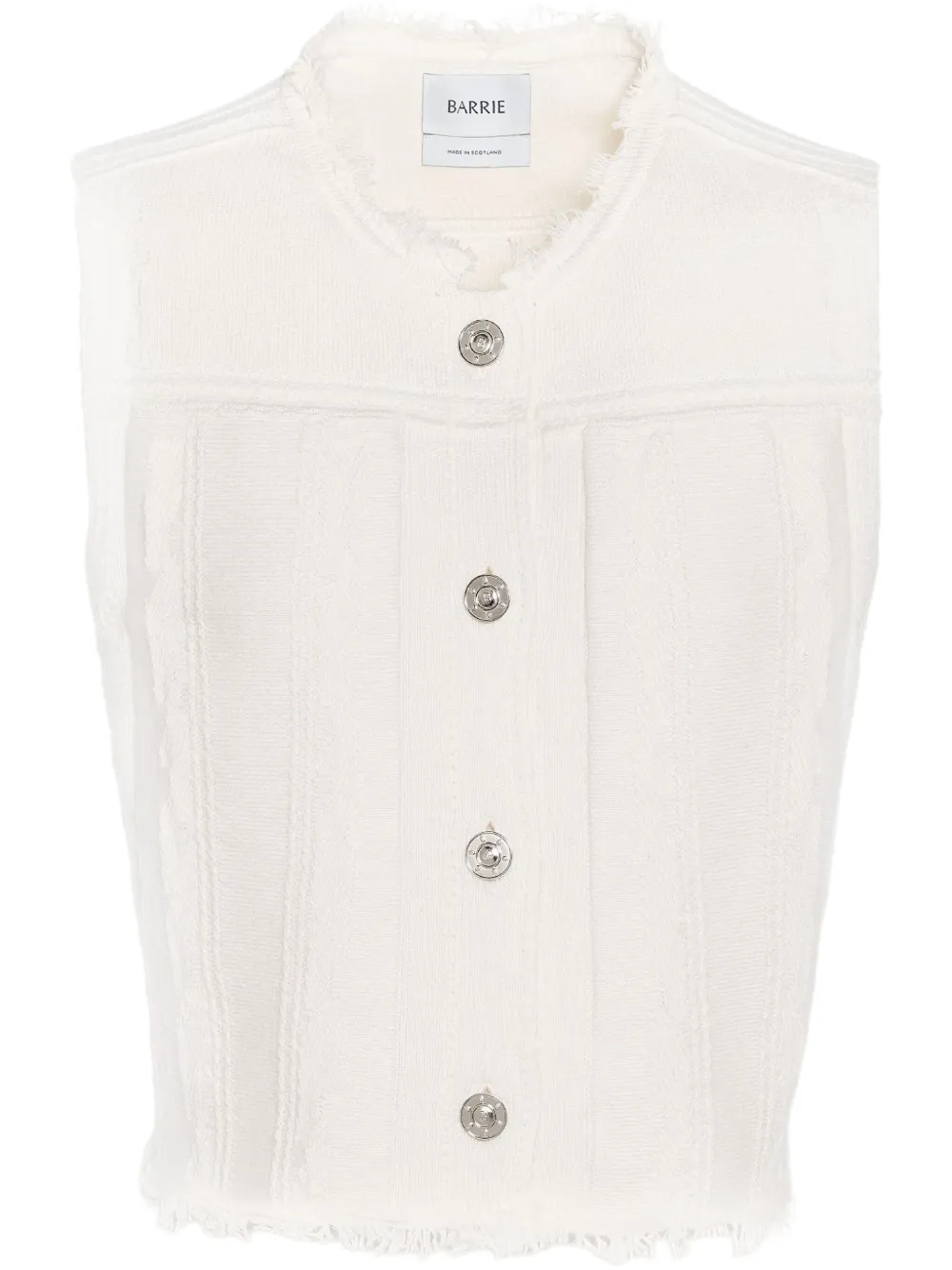 Barrie Denim gilet met franje Wit