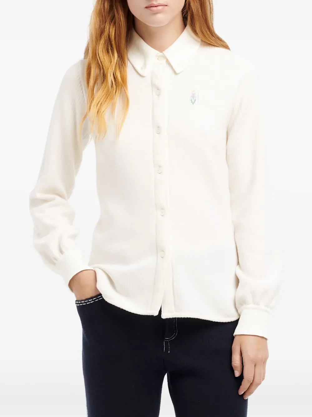 Barrie Blouse met geborduurd logo Wit