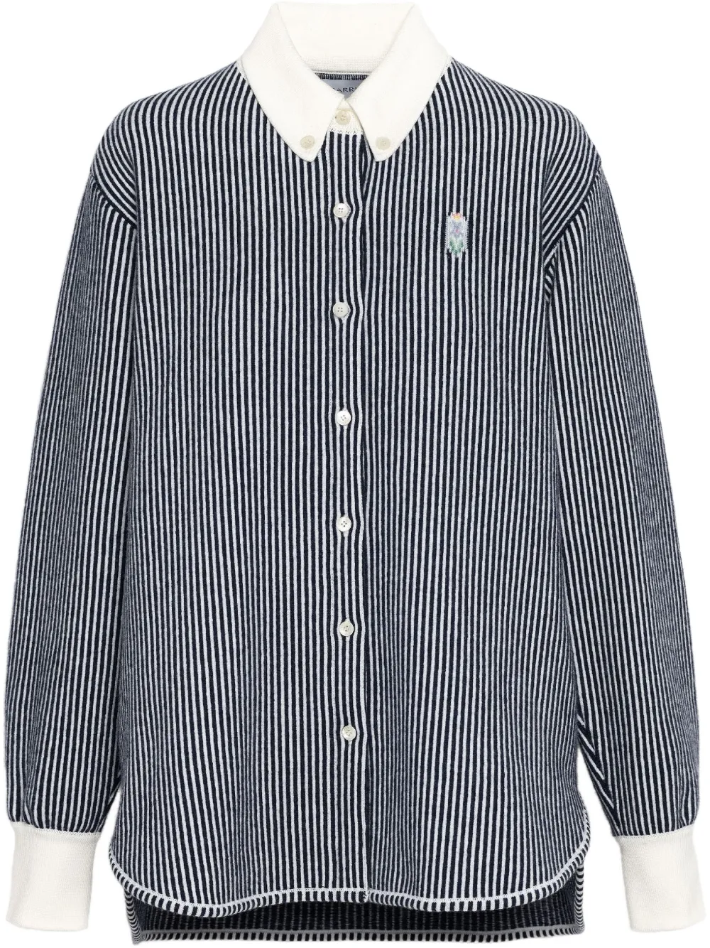 Barrie camisa con rayas estampadas | negro | Image 1