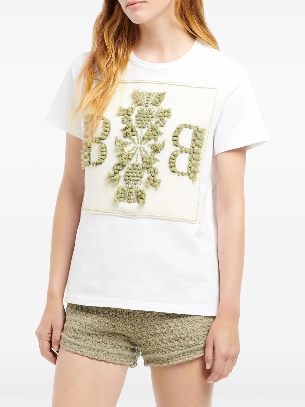 Barrie T-shirt met geborduurd logo Wit