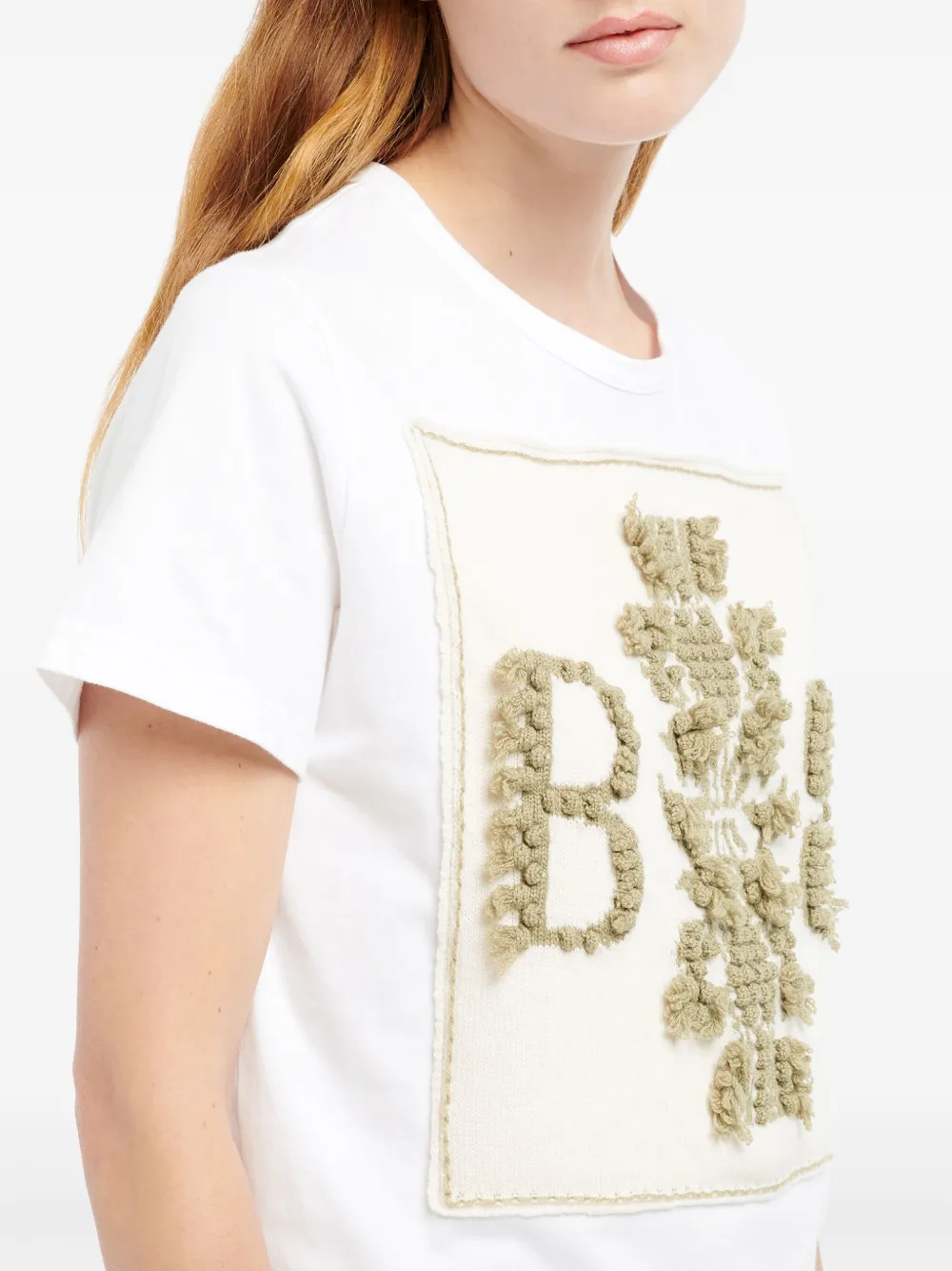 Barrie T-shirt met geborduurd logo Wit