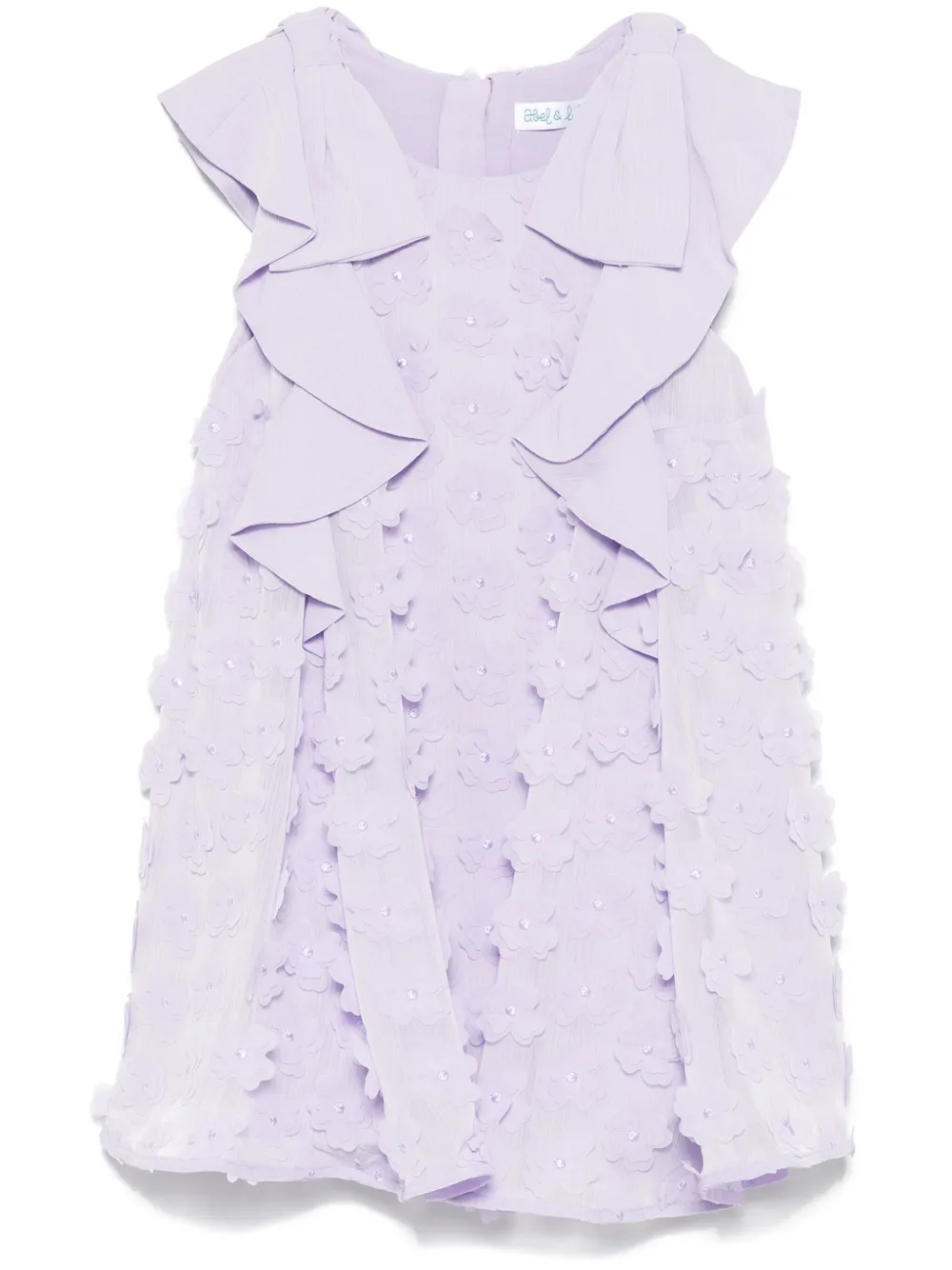 Abel & Lula Floral-appliqué Dress In Purple