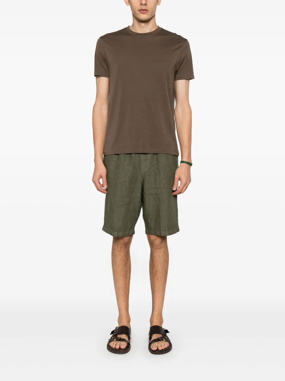 120% Lino Linnen bermuda shorts - Groen