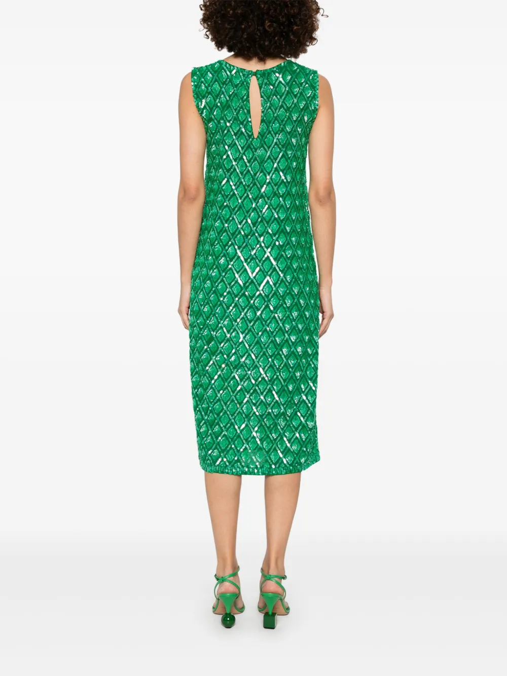 P.A.R.O.S.H. Midi-jurk met pailletten Groen