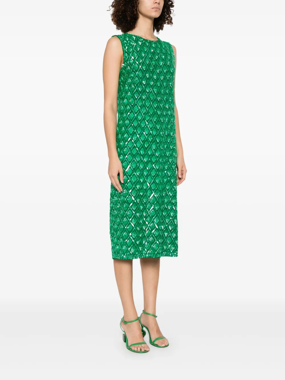 P.A.R.O.S.H. Midi-jurk met pailletten Groen