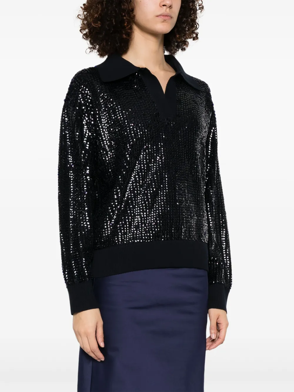 P.A.R.O.S.H. Trui met pailletten Blauw
