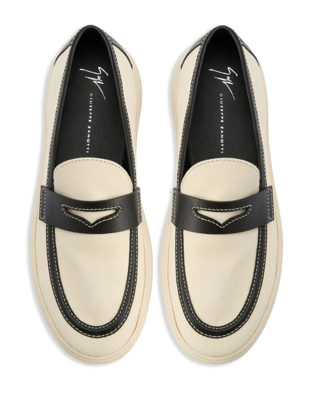 Giuseppe Zanotti rubber-sole penny loafers Neutrals