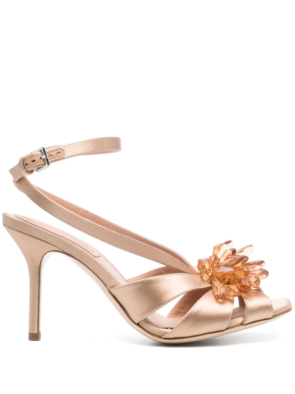 Alberta Ferretti 95mm bead-embellished sandals Neutrals