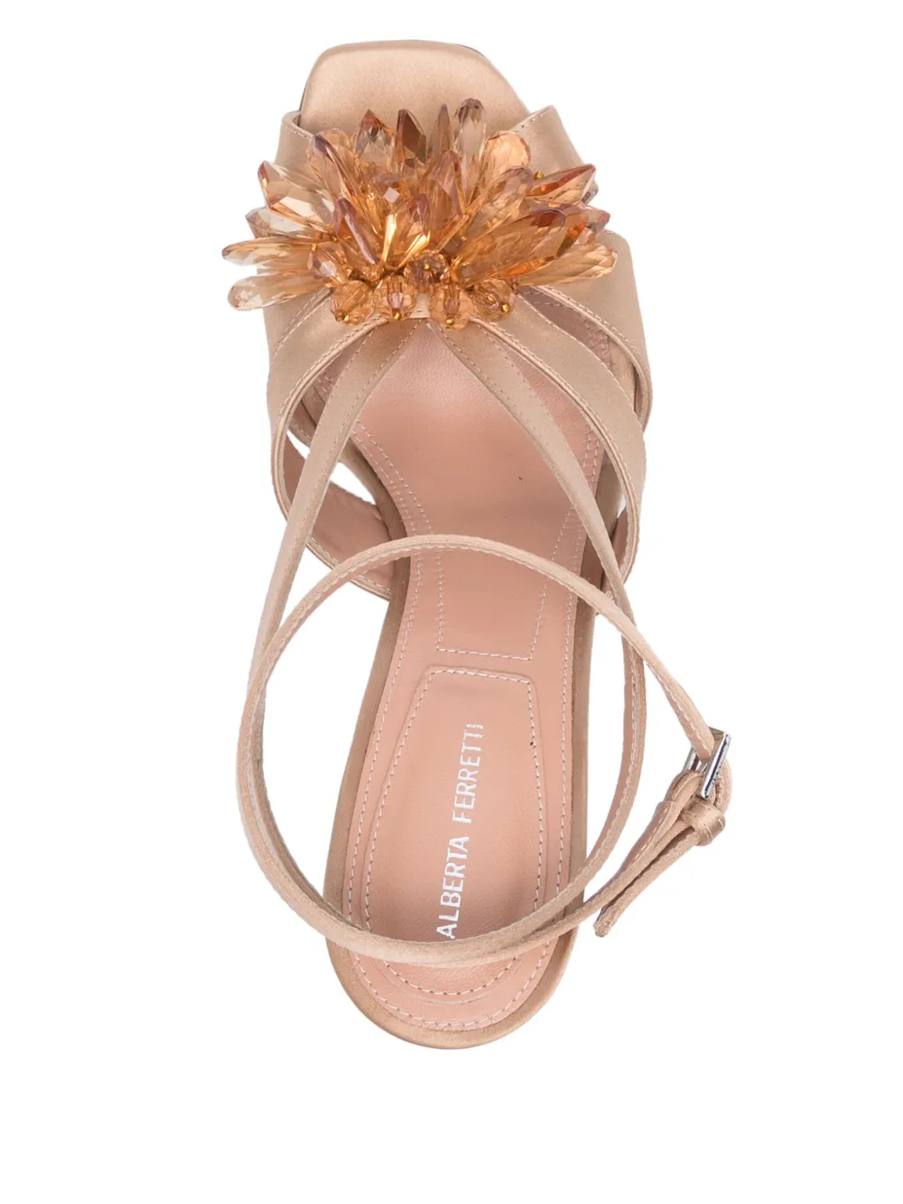 Alberta Ferretti 95mm bead-embellished sandals Neutrals