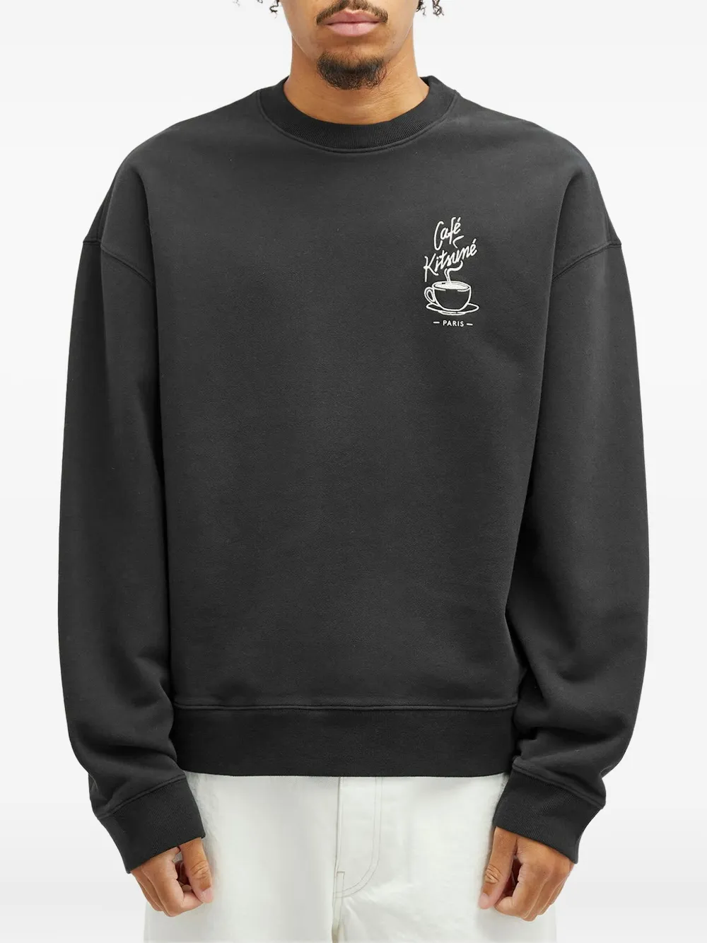 Café Kitsuné Coffee Cup Sweatshirt In Black