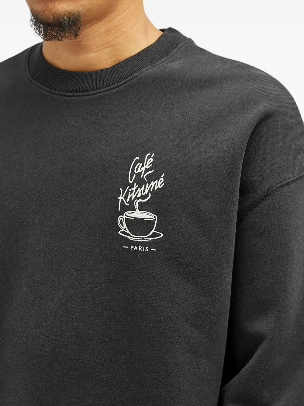Café Kitsuné Coffee Cup Sweatshirt In Black