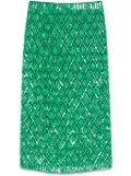 P.A.R.O.S.H. sequinned midi skirt - Green