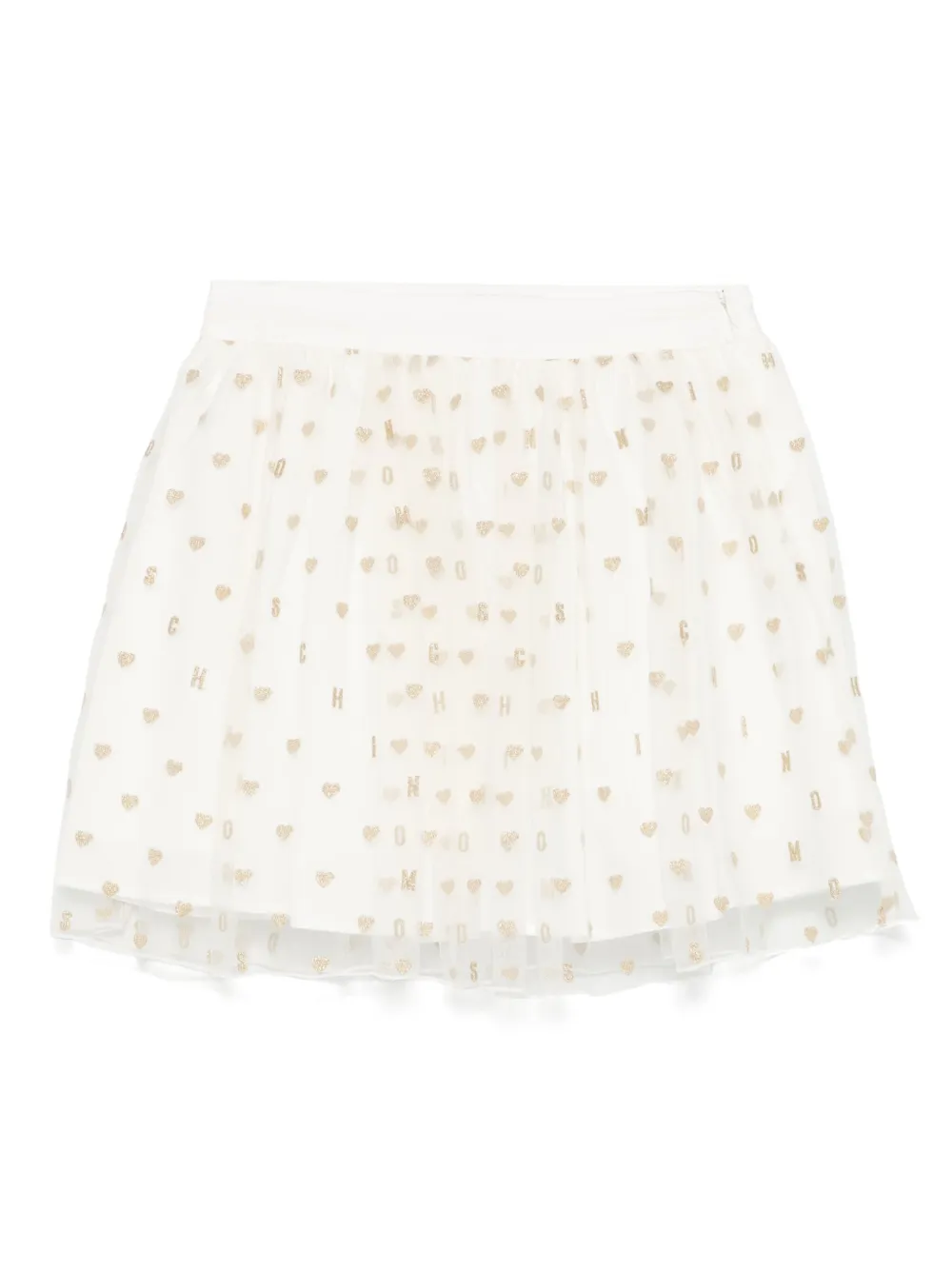 Moschino Kids Rok met harten jacquard Wit