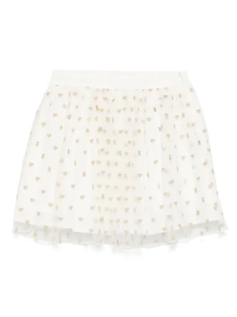 Moschino Kids hearts-jacquard skirt