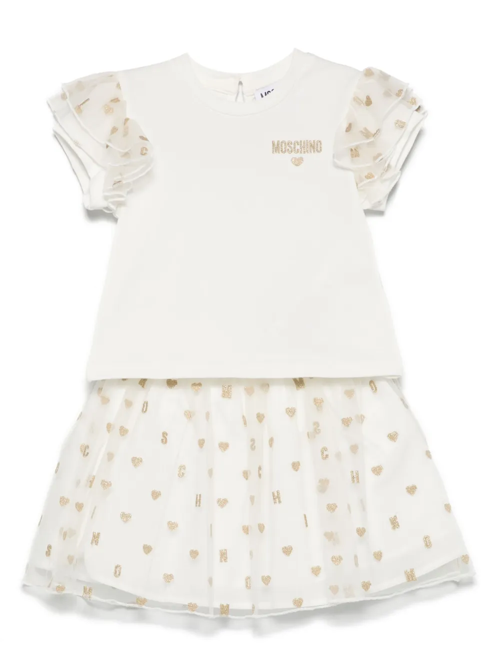 Moschino Kids Rok met hart-jacquard Wit