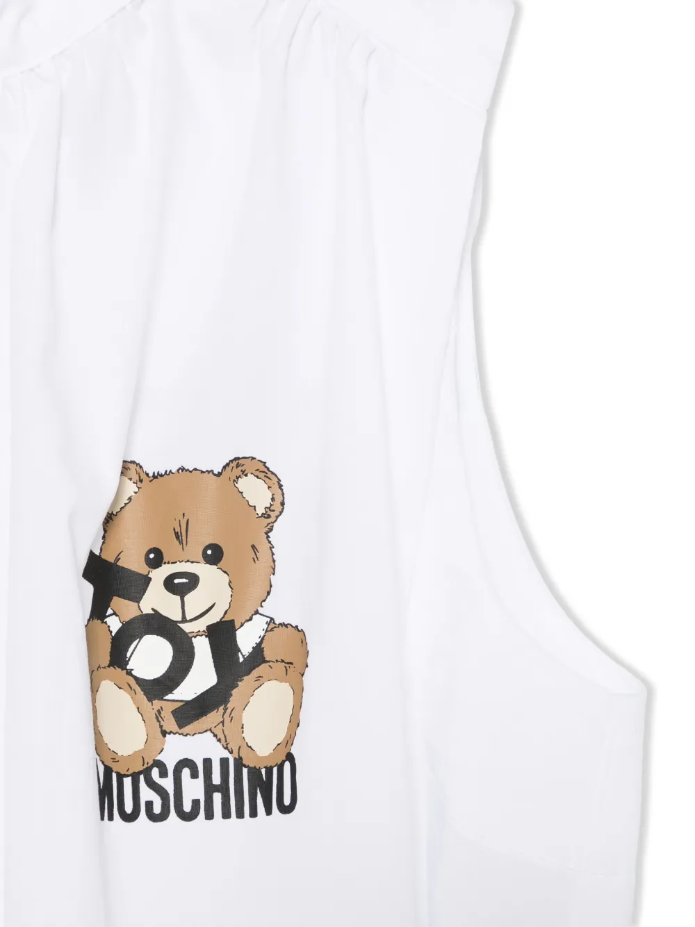 Moschino Kids Jurk met teddybeerprint Wit