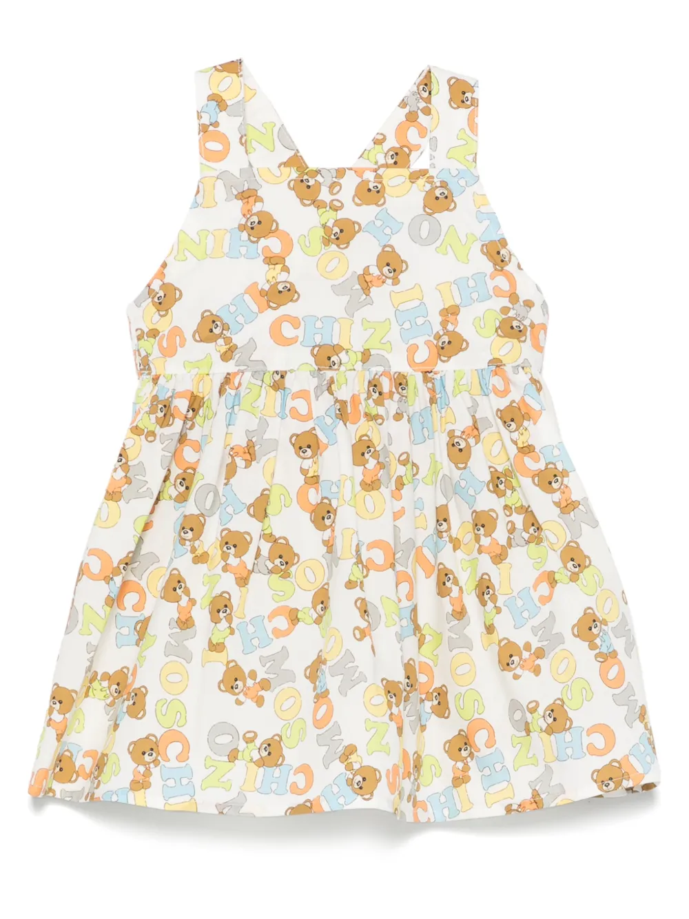 Moschino Kids Jurk met teddybeerprint Wit